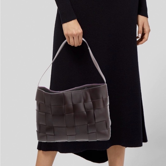 St. Agni brown leather woven shoulder bag tote - Picture 7 of 7